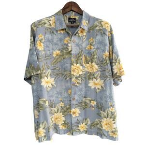 Bermuda Bay Men's sz L 100% Silk Short Sleeve Shirt